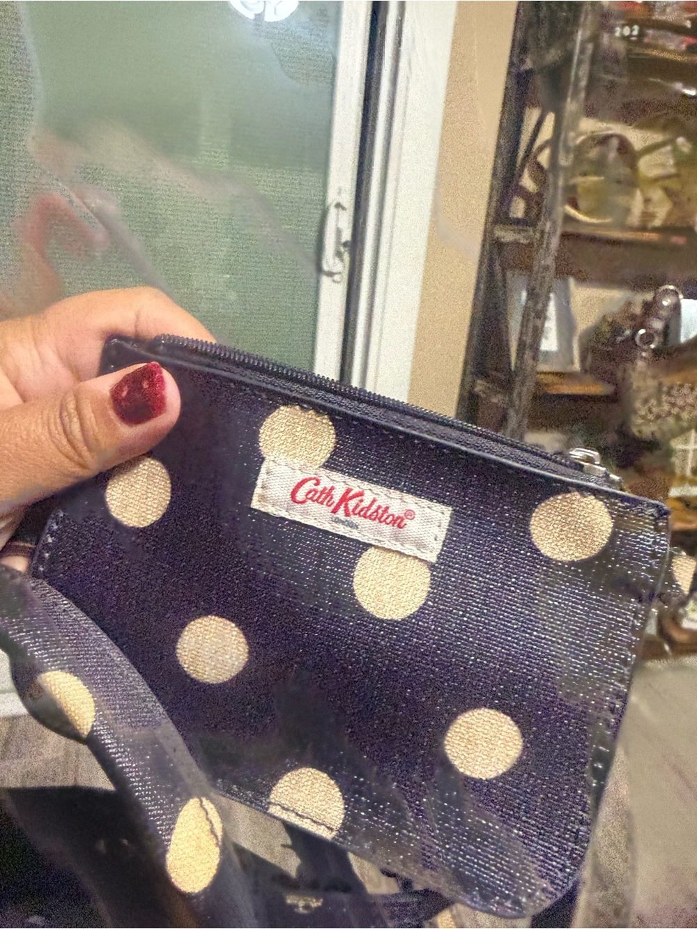 Cath Kidston Navy Polka Dot Mini Tote with Wrist Pouch - Picture 5 of 6